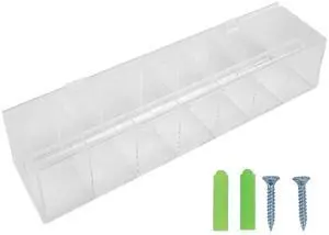 Acrylic Label Sticker Dispenser Dust 7-Compartment Organizer with Roll Holder Wall-Mounted Storage for Office Home More Acrylic Label Sticker Dispenser Dust 7-Compartment Organizer with Roll Holder Wall-Mounted Storage for Office Home More