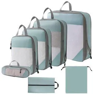 1 Set Compression Packing Cubes Compressible Travel Organizer with Handle Ideal for Suitcase Backpack Duffle Bag Great Business Trip Camping Vacation 1 Set Compression Packing Cubes Compressible Travel Organizer with Handle Ideal for Suitcase Backpack Duffle Bag Great Business Trip Camping Vacation