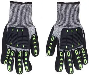 Protective Glove 5 Level Cut Anti Impact Glove, Black Work Glove with HPPE and TPR Material, Skid Palm for Gardening Outdoor Woodwork Protective Glove 5 Level Cut Anti Impact Glove, Black Work Glove with HPPE and TPR Material, Skid Palm for Gardening Outdoor Woodwork