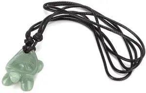 Natural Green Aventurine Crystal Pendant Necklace, Spiritual Healing Jewelry for Men and Women, Carved Tortoise Design with Adjustable Lanyard for Good Luck Gift Natural Green Aventurine Crystal Pendant Necklace, Spiritual Healing Jewelry for Men and Women, Carved Tortoise Design with Adjustable Lanyard for Good Luck Gift