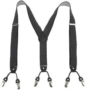 Men's Y Shaped Suspenders, Easy Adjustable Pants Suspenders with 6 Strong Clips, Elastic Ergonomic Dress Suspenders for Work or Formal Wear, 3.5x110cm Men's Y Shaped Suspenders, Easy Adjustable Pants Suspenders with 6 Strong Clips, Elastic Ergonomic Dress Suspenders for Work or Formal Wear, 3.5x110cm