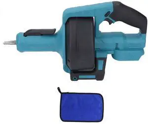 Cordless Electric Drain Auger, Auto Feed Plumbing Snake Drain Tool, 7m Flexible Cable Power Hair Removal for 3/4in - 2in Pipes with LED Light and Variable Speed for Bathroom Sink (Blue) Cordless Electric Drain Auger, Auto Feed Plumbing Snake Drain Tool, 7m Flexible Cable Power Hair Removal for 3/4in - 2in Pipes with LED Light and Variable Speed for Bathroom Sink (Blue)