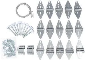 16-18x7 Garage Door Hardware Kit, Garage Door Tune Up Kit with Stainless Steel Hinges and Quiet Nylon Rollers, Includes 2650mm Cable and Top Brackets for Residential 16-18x7 Garage Door Hardware Kit, Garage Door Tune Up Kit with Stainless Steel Hinges and Quiet Nylon Rollers, Includes 2650mm Cable and Top Brackets for Residential