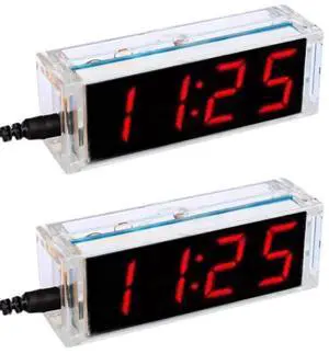2PCS Red Digital Clock Electronic Welding Kit DIY Parts Component 2PCS Red Digital Clock Electronic Welding Kit DIY Parts Component