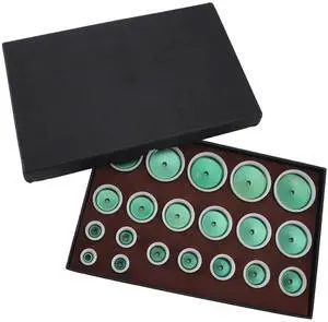20Pcs Watch Press Die Kit, 20 to 58mm Watch Back Case Closer Dies Set, Sturdy Metal and ABS Watch Repair Dies for Installing Crystals Replacing Batteries with Ergonomic 20Pcs Watch Press Die Kit, 20 to 58mm Watch Back Case Closer Dies Set, Sturdy Metal and ABS Watch Repair Dies for Installing Crystals Replacing Batteries with Ergonomic