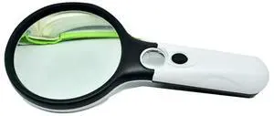 20x Handheld Magnifier with Lighted Magnifying Glass with 3 Led Illuminated Magnifiers for Seniors to Read, Examine, Explore White 100mm 20x Handheld Magnifier with Lighted Magnifying Glass with 3 Led Illuminated Magnifiers for Seniors to Read, Examine, Explore White 100mm