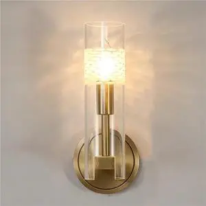 Modern Full Copper Glass E14 Wall Lamp Scanvian Creative Living Room Wall Bedroom Bedside Corridor Hotel Decorative Lamps and Lanterns Modern Full Copper Glass E14 Wall Lamp Scanvian Creative Living Room Wall Bedroom Bedside Corridor Hotel Decorative Lamps and Lanterns