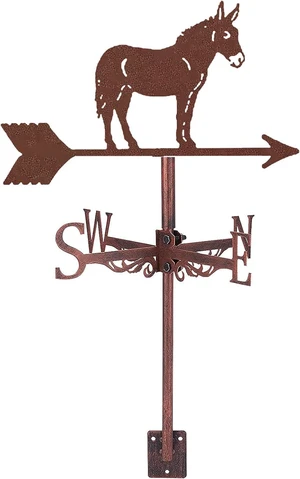 Donkey Wind Vane Ornament Weathercock,Vintage Weather Vane Direction Indicator for Outdoor Garden Roof Paddock Decoration with Mounting Bracket,Bronze,Donkey~a Bronze Donkey~A Donkey Wind Vane Ornament Weathercock,Vintage Weather Vane Direction Indicator for Outdoor Garden Roof Paddock Decoration with Mounting Bracket,Bronze,Donkey~a Bronze Donkey~A