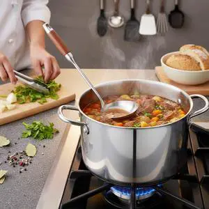 304 Stainless Steel Wok Spatula with Long Heat-Resistant Pear Wood Handle Heavy-Duty Cooking Shovel & Ladle for Stir-Frying, Non-Reactive Kit(D) 304 Stainless Steel Wok Spatula with Long Heat-Resistant Pear Wood Handle Heavy-Duty Cooking Shovel & Ladle for Stir-Frying, Non-Reactive Kit(D)