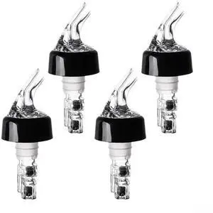 4-Pack 30ml Liquor Pourer Dispenser with Ball-Bearing Mechanism for Spirits, Wine, and Bar Use Clear Plastic Nip Measuring Spout for Stan 4-Pack 30ml Liquor Pourer Dispenser with Ball-Bearing Mechanism for Spirits, Wine, and Bar Use Clear Plastic Nip Measuring Spout for Stan