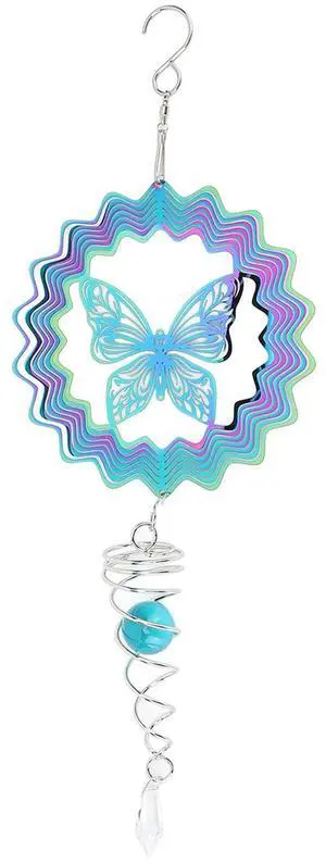 Gradient Color 3D Wind Spinner Sculpture, Decorative Metal Wind Spinner with Ball Spiral Tail, Weather Garden Balcony Window Hanging Ornament Gradient Color 3D Wind Spinner Sculpture, Decorative Metal Wind Spinner with Ball Spiral Tail, Weather Garden Balcony Window Hanging Ornament