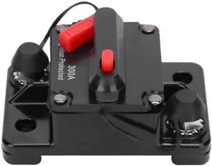 Auto Reset Circuit Breaker Holder, DC12-42V Automatic Switch, Copper High Conductivity Electronic Overload Protector with Plastic Cover for Marine RV (300A) Auto Reset Circuit Breaker Holder, DC12-42V Automatic Switch, Copper High Conductivity Electronic Overload Protector with Plastic Cover for Marine RV (300A)