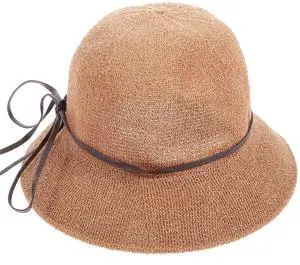 Bowknot Knit Bucket Hat Womens Fisherman Sun Protection Hat Cotton Linen Blend Khaki Outdoor Casual Wear Bowknot Knit Bucket Hat Womens Fisherman Sun Protection Hat Cotton Linen Blend Khaki Outdoor Casual Wear