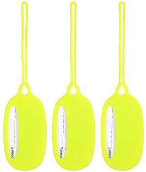 Silicone Luggage Tags Bag Tag Set 3pcs Yellow-Green Silicone for Suitcases Travel Id Labels for Baggage and Travel Accessories Silicone Luggage Tags Bag Tag Set 3pcs Yellow-Green Silicone for Suitcases Travel Id Labels for Baggage and Travel Accessories