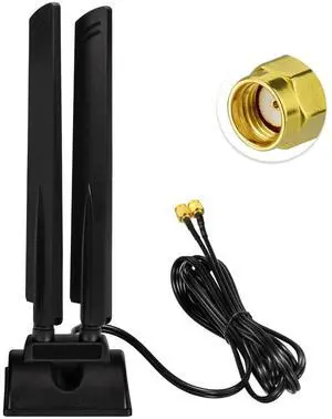 WiFi 6E Tri-Band 6GHz 5GHz 2.4GHz RP-SMA Magnet Mount Base Antenna for PC Desktop Computer Motherboard Wukong Game PC