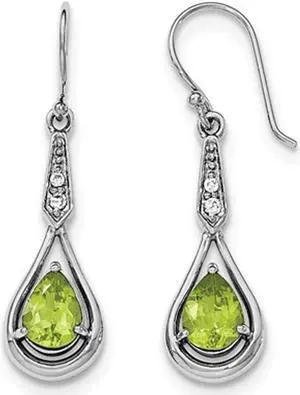 2.00 Carat (ctw) Peridot Dangle Drop Earrings in Sterling Silver
