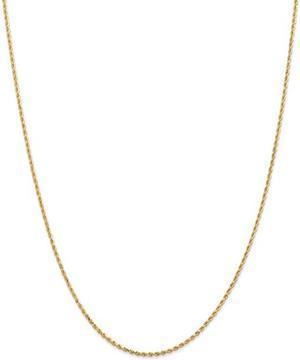 Diamond Cut Rope Chain Necklace in 14K Yellow Gold 24 Inches (1.75mm)