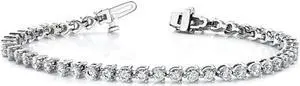2.40 Carat (ctw VS2-SI1, E-F) Lab Grown Diamond Tennis Bracelet in 14K White Gold