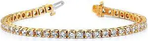 2.85 Carat (ctw VS2-SI1, E-F) Lab Grown Diamond Tennis Bracelet in 14K Yellow Gold