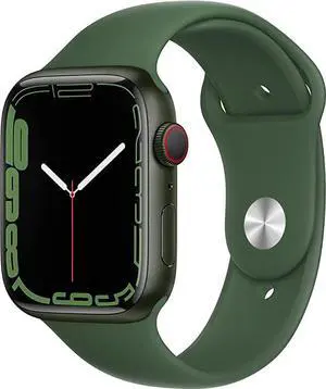 APPLE WATCH 7 GPS + CELLULAR 45MM GREEN ALUM CLOVER SPORT BAND MKJ93LL/A
