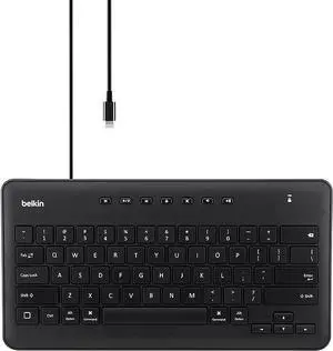 Belkin Wired Keyboard For Apple iPad With Lightning Cable B2B124 - BLACK