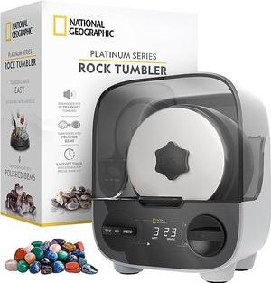 National Geographic Professional Rock Tumbler Kit Platinum Rock Polisher - Gray