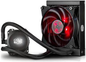 Cooler Master MasterLiquid Lite 120 All-in-one (AIO) CPU Liquid Cooler with "Fire Red" LED MasterFan, 120mm Radiator, Dual Chamber Pump, Intel/AMD Universal Mounting (LGA 2066/AMD AM4 Compatible!)