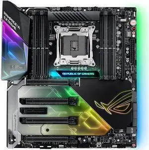 ASUS ROG RAMPAGE VI EXTREME LGA 2066 Intel X299 SATA 6Gb/s USB 3.1 Extended ATX Intel Motherboard ASUS ROG RAMPAGE VI EXTREME LGA 2066 Intel X299 SATA 6Gb/s USB 3.1 Extended ATX Intel Motherboard