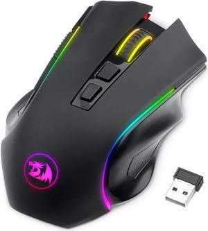 Redragon M602 Griffin RGB Gaming Mouse, RGB Spectrum Backlit Ergonomic Mouse with 7 Programmable Backlight Modes up to 7200 DPI for Windows PC Gamers (Black, Wireless)