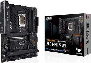 TUF Gaming Z690-PLUS D4 LGA 1700 ATX Motherboard, 15 DrMOS, PCIe 5.0, DDR4 RAM, Four M.2 Slots, 2.5 Gb Ethernet, Front USB 3.2 Gen 2 Type-C, Thunderbolt 4 Support and RGB Lighting