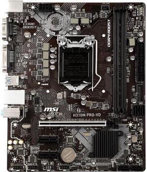 MSI H310M PRO-VD LGA 1151 (300 Series) Intel H310 SATA 6Gb/s Micro ATX Intel Motherboard