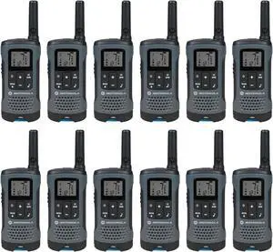 Motorola Talkabout T200 Two-Way Radio, 20 Mile, 12 Pack, Grey