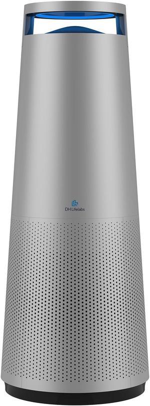 DH Lifelabs Sciaire + HEPA Air Purifier, Ions Actively Clean & Deodorize Air, Eliminates 99.97% of Bacteria & Viruses, H13 HEPA Purifier Filter for Allergies Pets, Large Room Home Gray