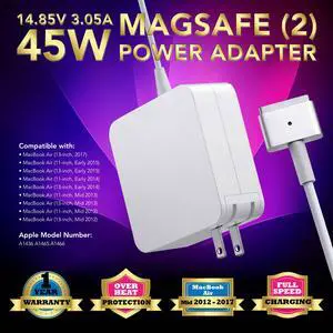 45W AC Adapter Power Charger for 2013 2014 2015 Apple Macbook Air mid 2012 2013 2014 11" & 13" (ZA-APPLE-45W-MS2)