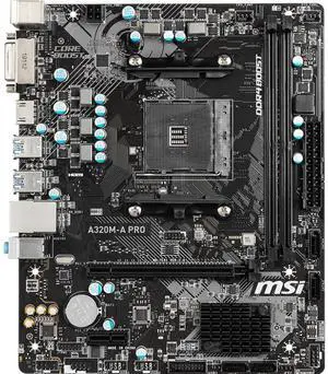 MSI A320M-A PRO AMD A320 Socket AM4 DDR4 32GB Micro ATX Motherboard
