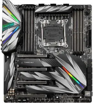 MSI MEG X299 CREATION Intel LGA 2066 Extended ATX M.2 Desktop Motherboard A