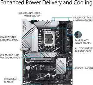 ASUS PRIME Z790-P WIFI D4 Intel LGA 1700 Z790 ATX M.2 Desktop Motherboard A