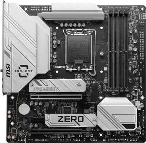 MSI B760M PROJECT ZERO Intel LGA 1700 DDR5 MicroATX Desktop Motherboard