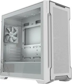 GIGABYTE C102 Glass ICE White Mid Tower PC Tempered Glass Gaming Computer Case