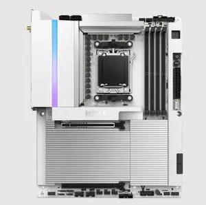 NZXT N9 X870E White AMD X870E AM5 ATX DDR5 Desktop Motherboard