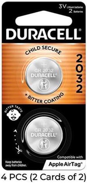 4-Pack DL2032 Duracell 3 Volt Lithium Coin Cell Batteries (2 Cards of 2)