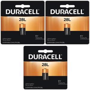 3-Pack Duracell 28L / PX28L, 2CR1/3N, L544 6 Volt Lithium Battery