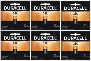 6-Pack Duracell 28L / PX28L, 2CR1/3N, L544 6 Volt Lithium Battery