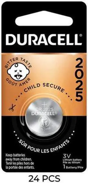 24-Pack CR2025 Duracell 3 Volt Lithium Coin Cell Batteries