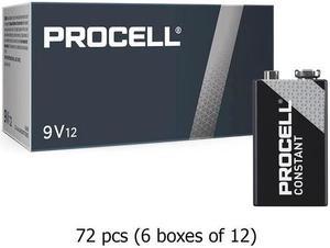 72-Pack 9 Volt Duracell Procell Constant PC1604 Alkaline Batteries (6 Boxes of 12)