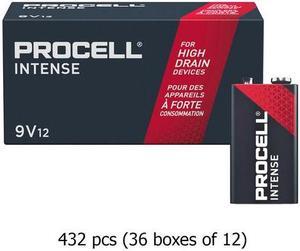 432-Pack 9 Volt Duracell Procell Intense PX1604 Alkaline Batteries (36 Boxes of 12)