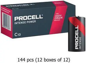 144-Pack C Duracell Procell Intense PX1400 Alkaline Batteries (12 Boxes of 12)