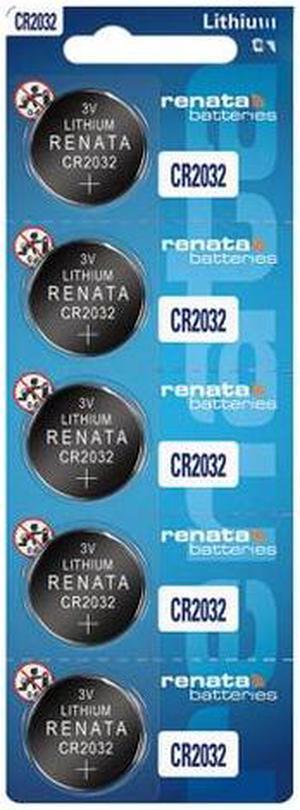 5-Pack CR2032 Renata Lithium 3 Volt Lithium Coin Cell Batteries