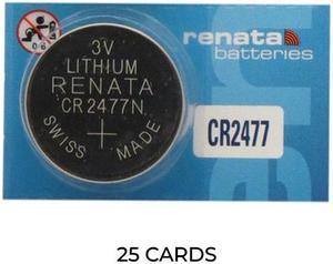 25-Pack CR2477N Renata 3 Volt Lithium Coin Cell Batteries