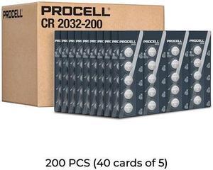 200-Pack Procell CR2032 Coin Cell Lithium Batteries (40 Cards of 5)